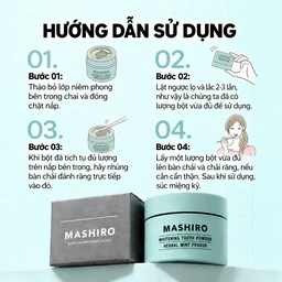 Bột đánh trắng răng hương thảo mộc bạc hà Mashiro Tooth Powder Herbal Mint Flavor 30g 5