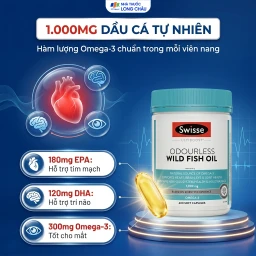 Viên uống tốt cho tim mạch, mắt, não Odourless Wild Fish Oil Swisse (400 viên) 3
