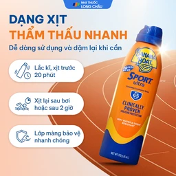 Chống nắng thể thao dạng xịt Banana Boat Sport Ultra SPF65 PA++++ có khả năng kháng nước 170g 5