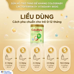 Sữa hỗ trợ tăng đề kháng cho trẻ 0-12 tháng tuổi Colosbaby Lactoferrin 0+ Vitadairy (800g) 5
