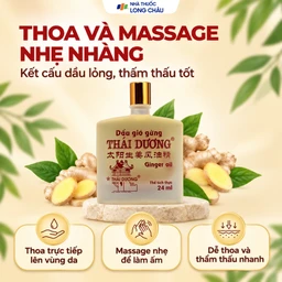 Dầu gió gừng Thái Dương giúp giảm đau đầu, đau lưng, đau dây thần kinh vai gáy (Hộp 24ml) 5