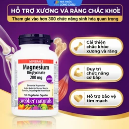 Viên uống hỗ trợ xương răng chắc khỏe Magnesium Bisglycinate Webber Naturals (120 viên) 3