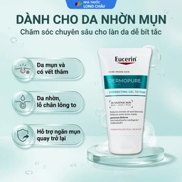 Sữa rửa mặt giảm mụn, kiểm soát nhờn Eucerin Dermopure Clinical Correcting to Foam (Tuýp 75ml) 4