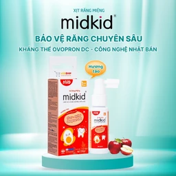 Xịt răng miệng Midkid hương Táo cho trẻ từ 1 tuổi Làm sạch răng miệng, ngừa hôi miệng và sâu răng cho bé (20ml) 4