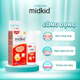 Xịt răng miệng Midkid hương Táo cho trẻ từ 1 tuổi Làm sạch răng miệng, ngừa hôi miệng và sâu răng cho bé (20ml) 2