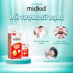 Xịt răng miệng Midkid hương Táo cho trẻ từ 1 tuổi Làm sạch răng miệng, ngừa hôi miệng và sâu răng cho bé (20ml) 6