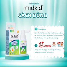 Xịt răng miệng Midkid hương Nho cho trẻ từ 1 tuổi Làm sạch răng miệng, ngừa hôi miệng và sâu răng cho bé (30ml) 7