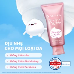 Sữa rửa mặt tạo bọt Senka Perfect Whip Collagen In FA làm sạch, săn chắc và dưỡng ẩm da (120g) 4