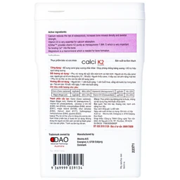 Viên uống hỗ trợ phòng chống loãng xương, bổ sung canxi giúp xương chắc khỏe Calci K2 Dao Nordic Health (60 viên)