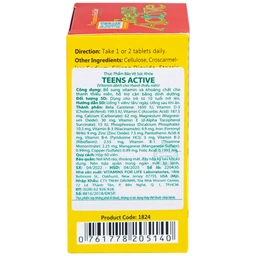 Viên uống bổ sung vitamin và khoáng chất cho thanh thiếu niên Teens Active Vitamins For Life (60 viên)