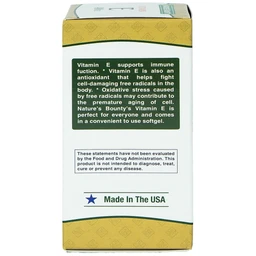 Viên uống bổ sung Vitamin E làm chậm quá trình lão hóa da Vitamin E 400IU Nature's Bounty (30 viên)