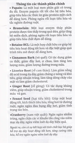 Viên uống bổ sung enzyme và các thảo mộc hỗ trợ tiêu hóa tốt Gasso Max Vitamins For Life (30 viên)