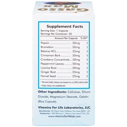 Viên uống bổ sung enzyme và các thảo mộc hỗ trợ tiêu hóa tốt Gasso Max Vitamins For Life (30 viên)