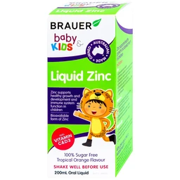 Siro bổ sung kẽm tăng sức đề kháng cho trẻBrauer Baby & Kids Liquid Zinc (200ml)
