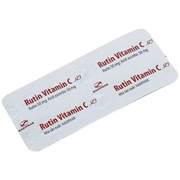 Thuốc Rutin Vitamin C Hadiphar tăng sức bền thành mao mạch, điều trị chứng giãn tĩnh mạch (10 vỉ x 10 viên)