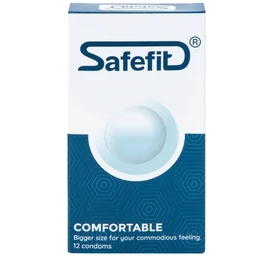 Bao cao su Safefit Comfortable S52 không mùi khó chịu, độ bền cao, khả năng co giãn tốt, chất bôi trơn (12 cái)