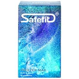Bao cao su Safefit Freezer Max S52 chứa nhiều gel làm mát, kéo dài thời gian (10 cái)