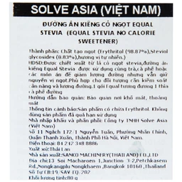 Đường Ăn Kiêng Cỏ Ngọt Equal Stevia No Calorie Sweetener (40 gói)