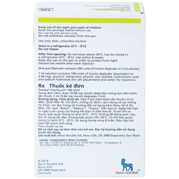 Thuốc tiêm Tresiba 100units/ml điều trị đái tháo đường (5 cây x 3ml)