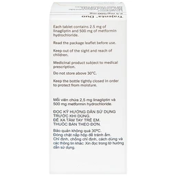 Thuốc Trajenta Duo 2.5mg/500mg Boehringer điều trị đái tháo đường típ 2 (60 viên)