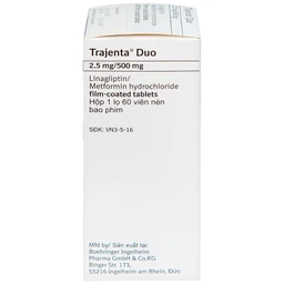 Thuốc Trajenta Duo 2.5mg/500mg Boehringer điều trị đái tháo đường típ 2 (60 viên)