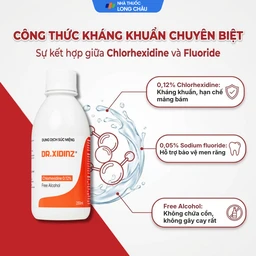 Nước súc miệng Dr.Xidinz chai 250ml hỗ trợ giảm viêm họng, viêm lợi 3