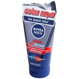 Sữa rửa mặt Nivea Men 8h Oil Clear Detox Mud giảm mụn và hư tổn da (100g) 2