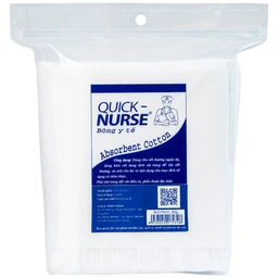 Bông gòn cắt miếng Quick Nurse 6x6 50g dùng cho vết thương ngoài da, sát trùng, vệ sinh 