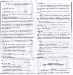 Viên sủi Paracold 500 Effervescent Mekophar giảm đau thần kinh, đau đầu, đau khớp (4 vỉ x 4 viên)