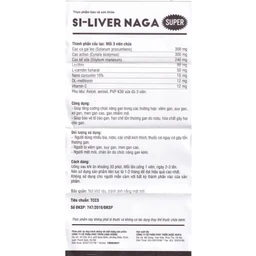 Viên uống giúp tăng cường chức năng gan, bảo vệ tế bào gan Si-Liver Naga Vesta (60 viên)