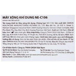 Máy xông khí dung Omron NE C106 hỗ trợ điều trị bệnh lý về đường hô hấp