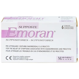 Viên đặt hậu môn Emoran Italy (6 viên) hỗ trợ điều trị trĩ và viêm trực tràng
