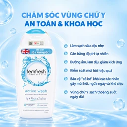 Dung dịch vệ sinh phụ nữ Femfresh Intimate Skin Care Active Wash làm sạch, khử mùi (250ml) 2