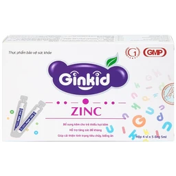 Siro Ginkid ZinC bổ sung kẽm hỗ trợ tăng sức đề kháng (4 vỉ x 5 ống x 5ml)