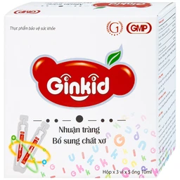 Siro Ginkid nhuận tràng bổ sung chất xơ giúp tiêu hóa tốt, giảm táo bón (3 vỉ x 5 ống x 10ml)