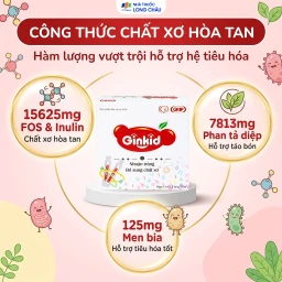 Siro Ginkid nhuận tràng bổ sung chất xơ giúp tiêu hóa tốt, giảm táo bón (3 vỉ x 5 ống x 10ml) 3