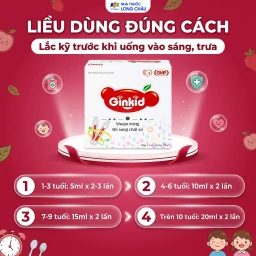 Siro Ginkid nhuận tràng bổ sung chất xơ giúp tiêu hóa tốt, giảm táo bón (3 vỉ x 5 ống x 10ml) 5
