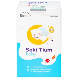 Bột hòa tan hỗ trợ trẻ giảm quấy khóc, giúp trẻ ngủ ngon, tăng cường tiêu hóa Soki Tium Baby (12 gói x 3g)