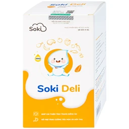 Bột hòa tan giúp ăn ngon miệng, tăng cường tiêu hóa, cải thiện tình trạng biếng ăn Soki Deli (18 gói x 4g)