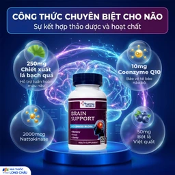 Viên uống bổ não, hỗ trợ cải thiện suy giảm trí nhớ Brain Support Pharma World (60 viên) 3