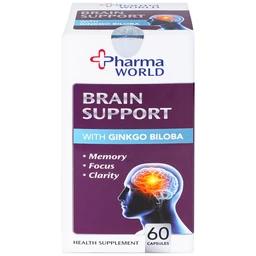 Viên uống bổ não, hỗ trợ cải thiện suy giảm trí nhớ Brain Support Pharma World (60 viên)
