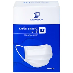 Khẩu trang 4 lớp ILT Liworldco màu trắng (50 cái)