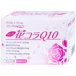 Chai uống bổ sung collagen giúp đẹp da tăng độ ẩm cho da và độ đàn hồi cho da Hana Colla Q10 Jpanwell (10 chai x 50ml)