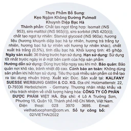 Kẹo Ngậm Không Đường Pulmoll Eucalyptus Menthol (45g)