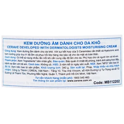 Kem dưỡng ẩm cho da khô Cerave Moisturising Cream 340g