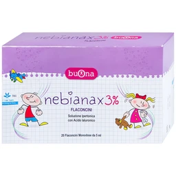 Nước muối sinh lý ưu trương Buona Nebianax 3% (20 ống) hỗ trợ điều trị nhiễm khuẩn đường hô hấp