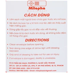 Gạc tiệt trùng Vaseline Milovas (10 miếng) sơ cứu vết thương, thấm máu và dịch tiết