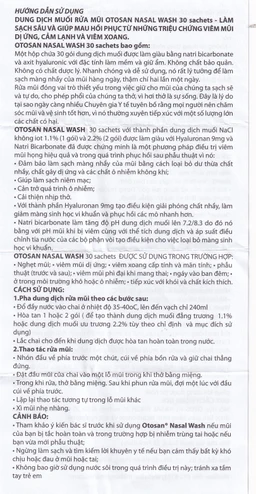 Bộ rửa mũi Otosan Nasal Wash Kit (30 gói) làm sạch sâu, ngừa viêm xoang, viêm mũi dành cho trẻ trên 6 tuổi