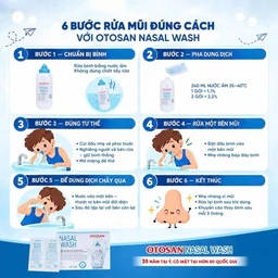 Bộ rửa mũi Otosan Nasal Wash (gồm Bình + 30 gói) làm sạch sâu, ngừa viêm xoang, viêm mũi 7