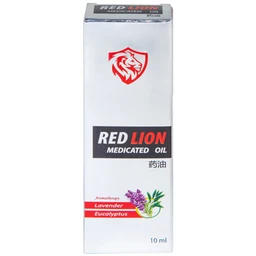 Dầu gió lăn Red Lion Medicated Oil White Agimexpharm hương Lavender & Eucalyptus giúp giảm đau, ngừa côn trùng (10ml)